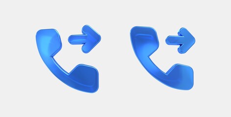 phone forwarded 3D icon on isolate white background