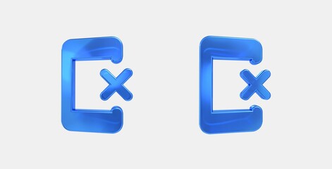 phonelink erase 3D icon on isolate white background