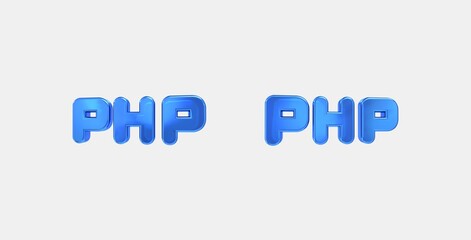 php 3D icon on isolate white background
