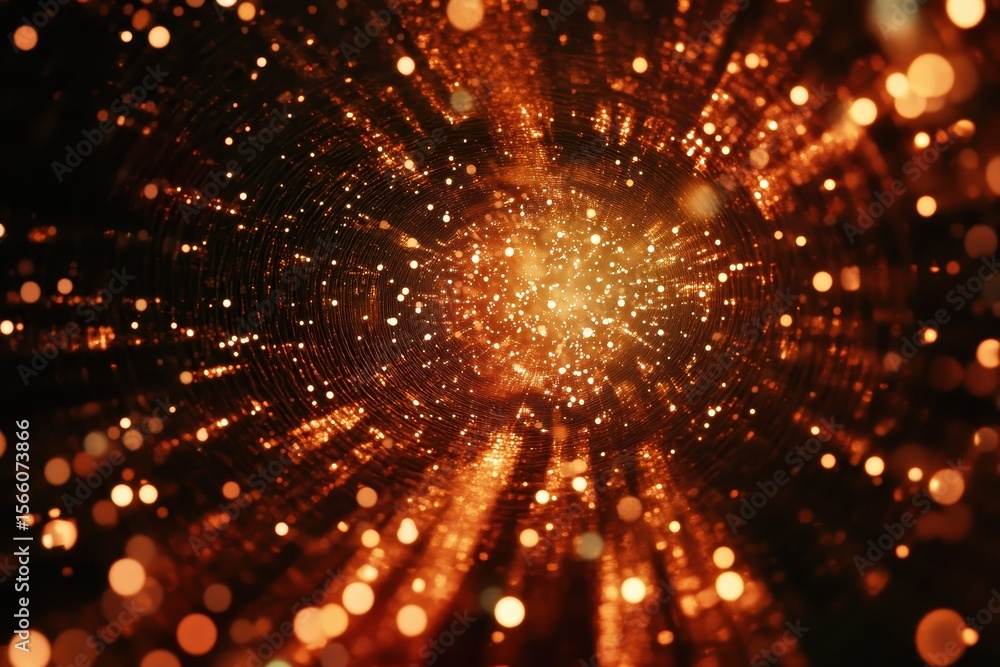 Poster abstract bokeh background showcasing vibrant golden lights creating a dynamic, shimmering effect for