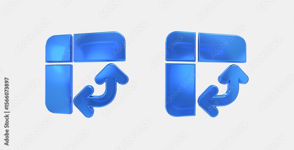Poster pivot table chart 3d icon on isolate white background