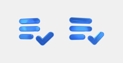 playlist add check 3D icon on isolate white background