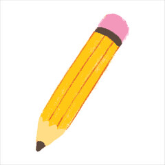 Pencil Illustration with crayon style editable for cards, poster decorations, t-shirt prints, stickers, icons and others