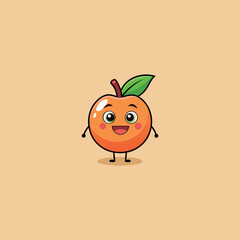 Funny doodle fruit cartoon with cute expression