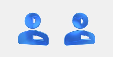 portrait lighting 3D icon on isolate white background