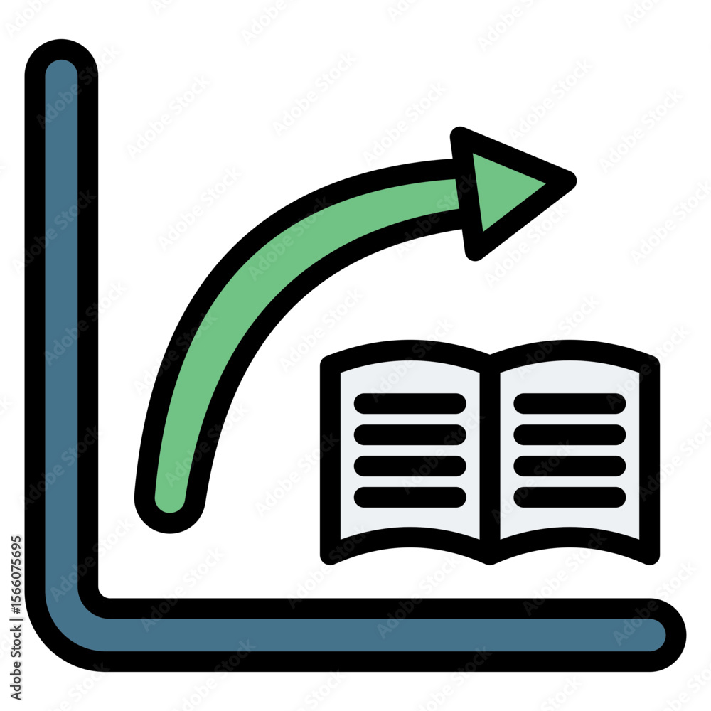 Aufkleber learning curve icon vector image. can be used for personal transportation.