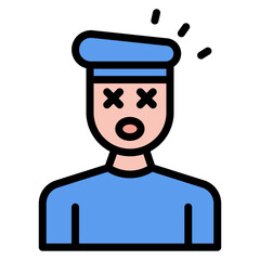 Knocked Out icon vector image. Can be used for Battle Royale.