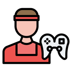 Male Player icon vector image. Can be used for Battle Royale.