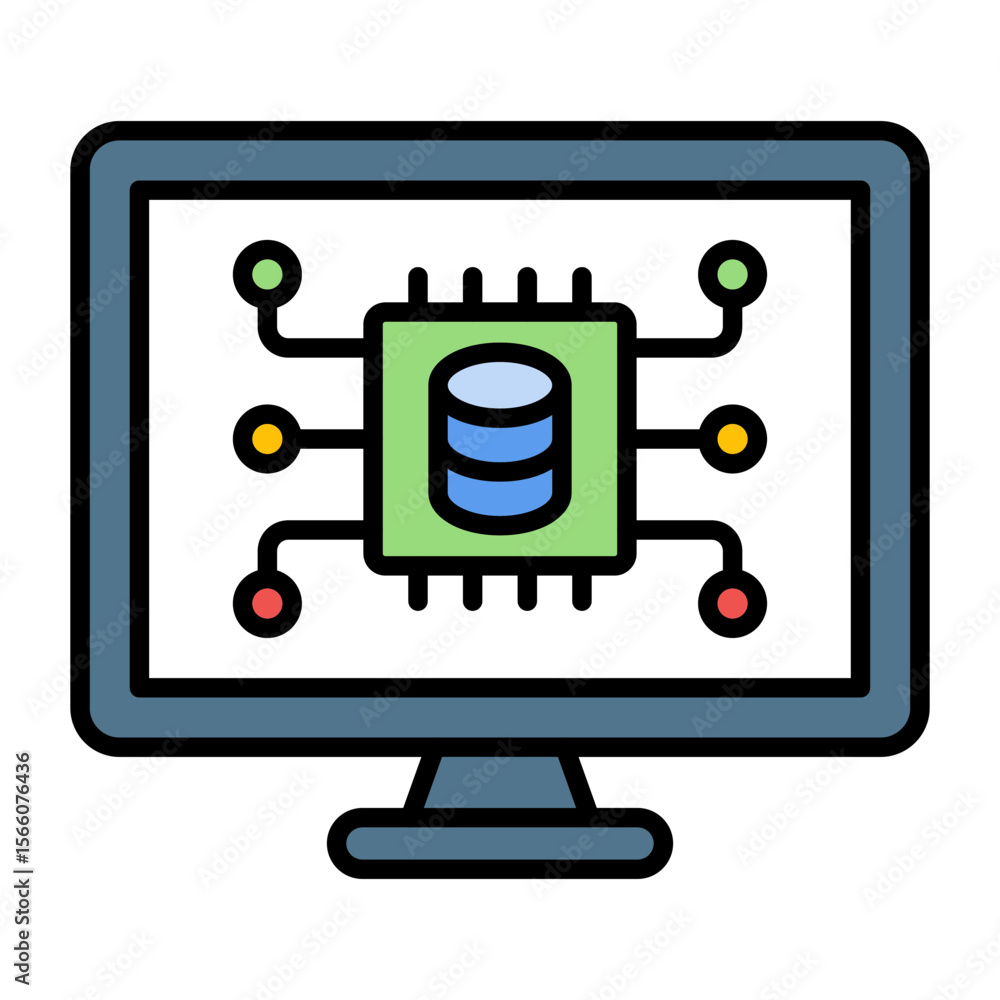 Poster data science icon vector image. can be used for marketing technology.