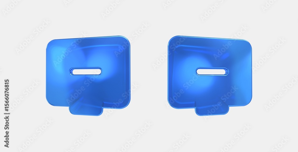 Poster remove from queue 3d icon on isolate white background