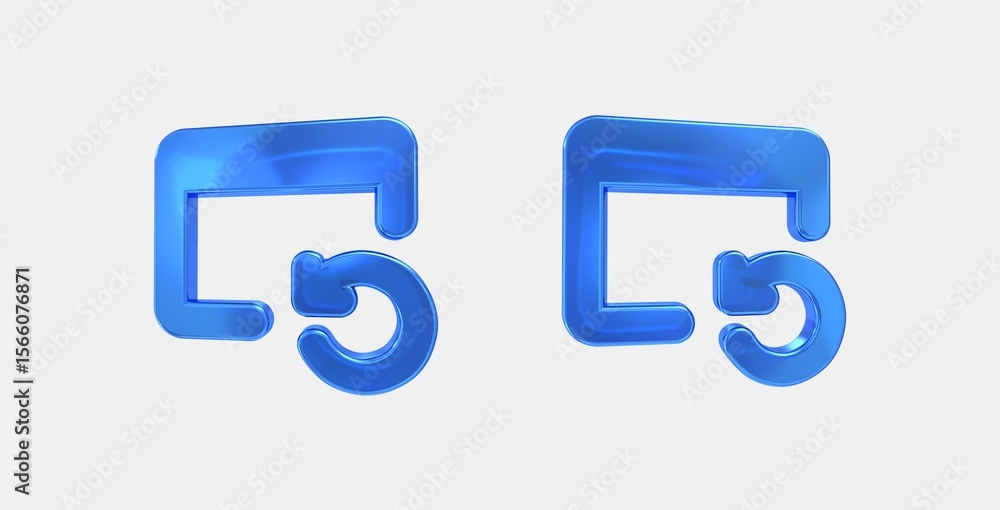 Poster reopen window 3d icon on isolate white background