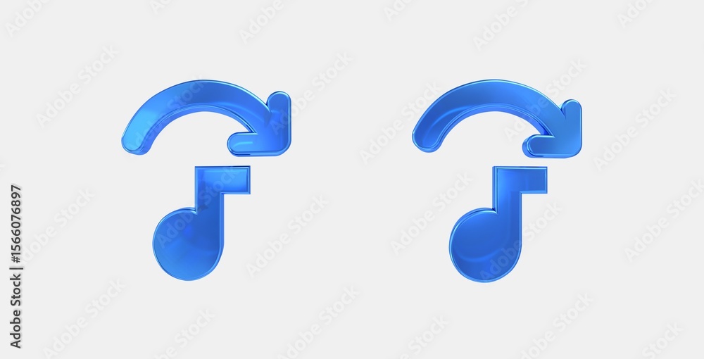 Poster replace audio 3d icon on isolate white background