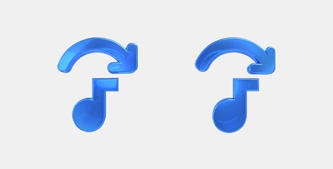 replace audio 3D icon on isolate white background