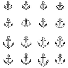 An elegant collection of anchor icons, a timeless symbol of steadfastness, faith, and unwavering security