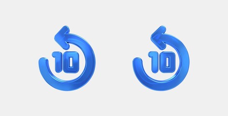 replay 10 3D icon on isolate white background