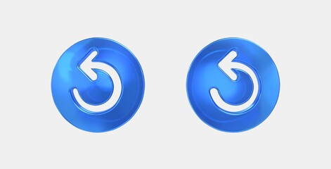 replay circle filled 3D icon on isolate white background