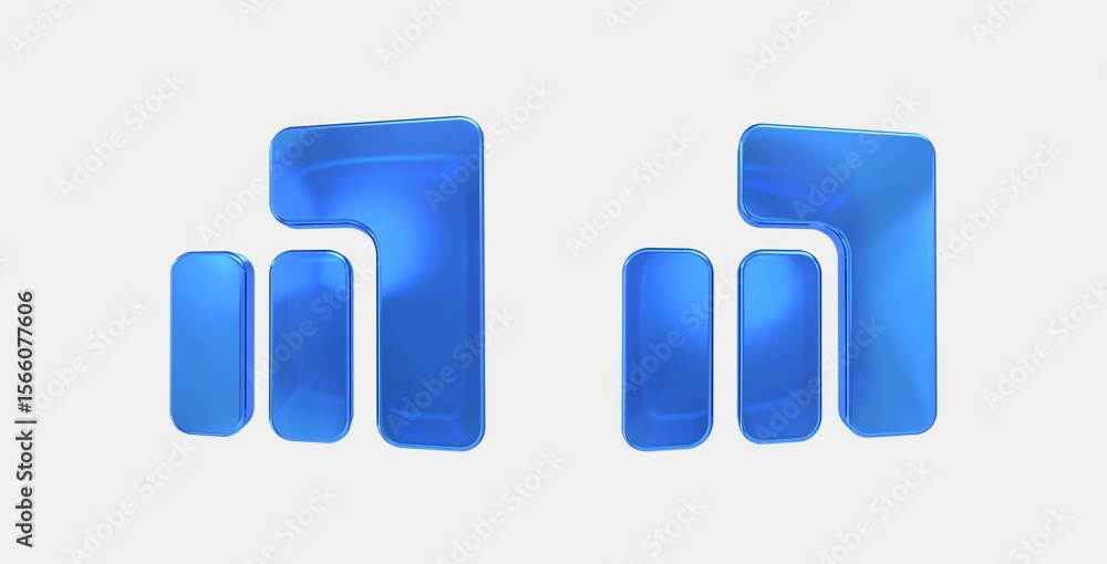 Poster responsive layout 3d icon on isolate white background