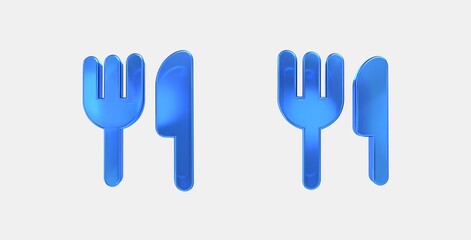restaurant 3D icon on isolate white background