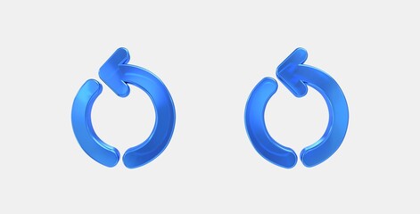 restart alt 3D icon on isolate white background