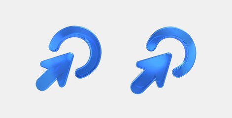 right click 3D icon on isolate white background