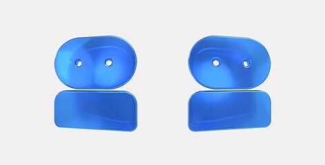 robot 3D icon on isolate white background