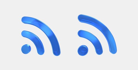 rss feed 3D icon on isolate white background