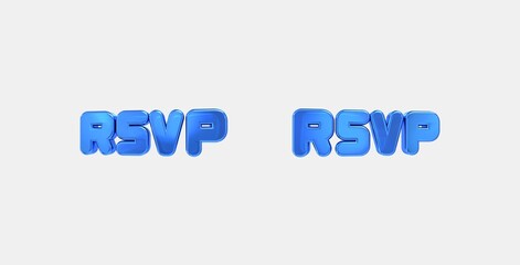 rsvp 3D icon on isolate white background