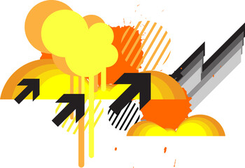 orange yellow geometric shapes graphic element modern style abstract background