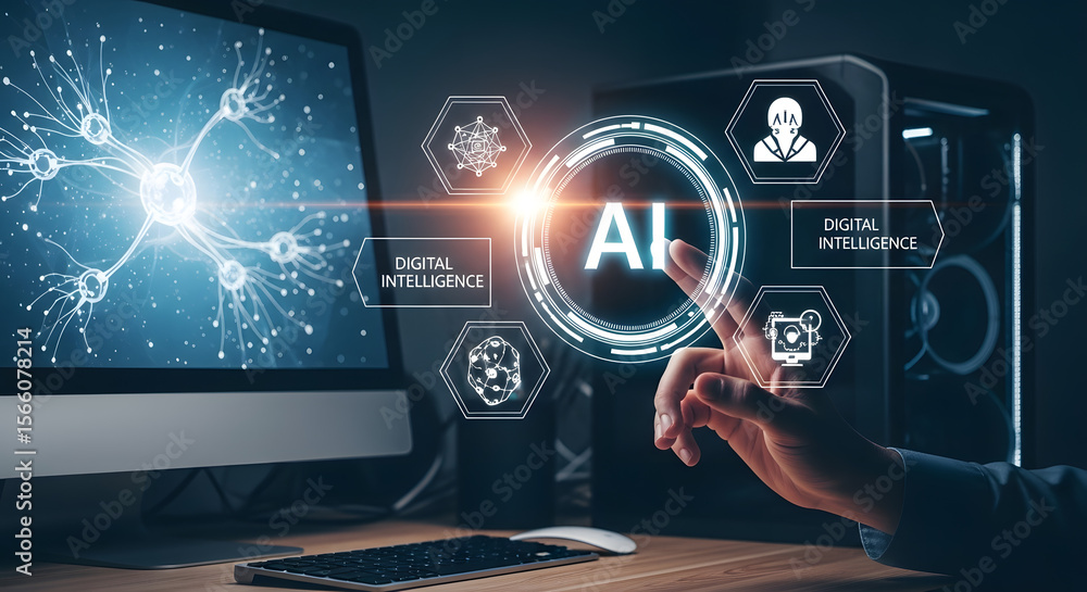 Aufkleber artificial intelligence transforming digital intelligence and future technologies