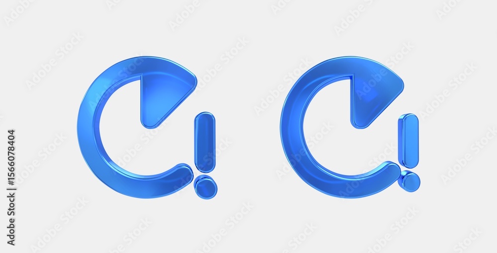 Poster running with errors 3d icon on isolate white background