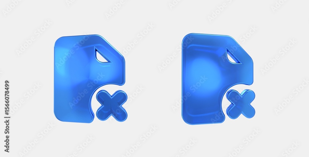 Poster scan delete 3d icon on isolate white background