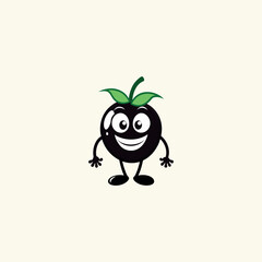 Funny doodle fruit cartoon with cute expression