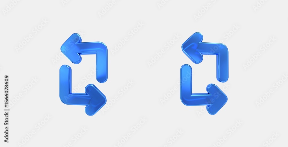Poster screen rotation up 3d icon on isolate white background