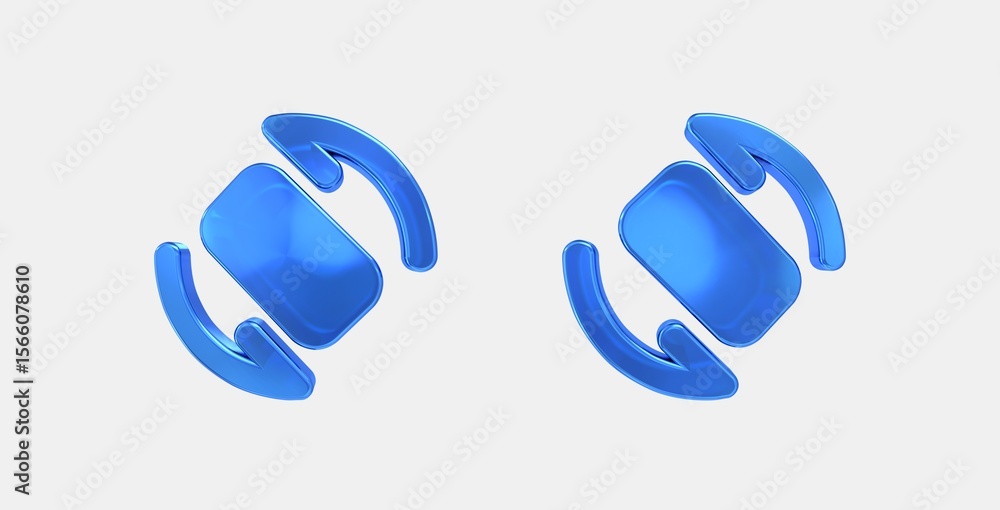 Poster screen rotation 3d icon on isolate white background