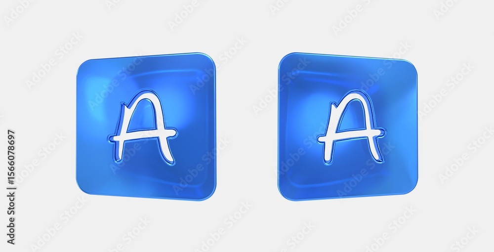 Poster script 3d icon on isolate white background
