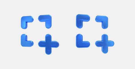 screenshot region 3D icon on isolate white background