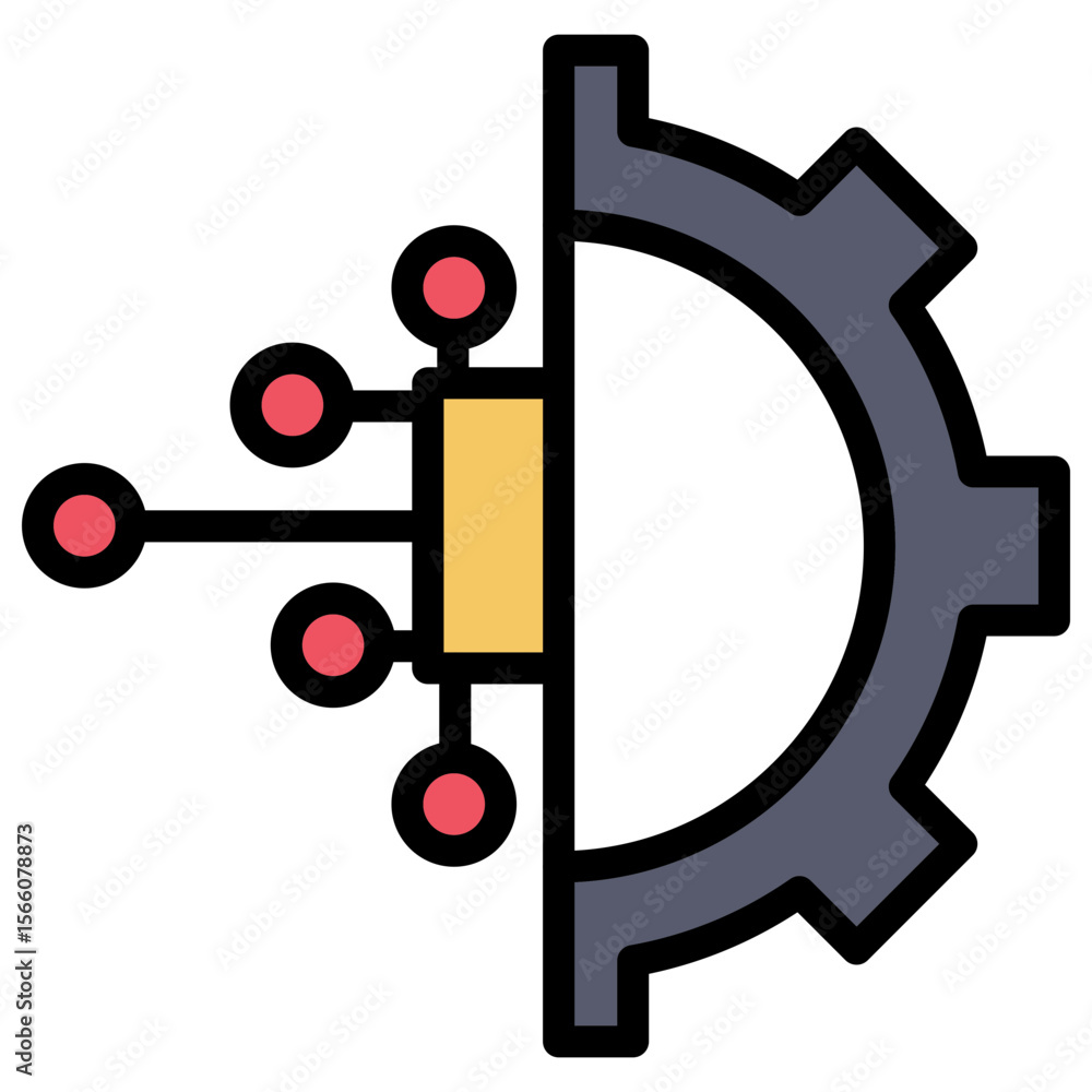 Poster automation icon vector image. can be used for industry.