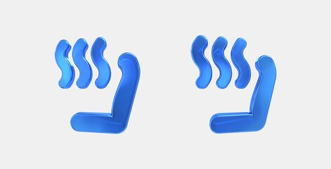 seat heat right 3D icon on isolate white background