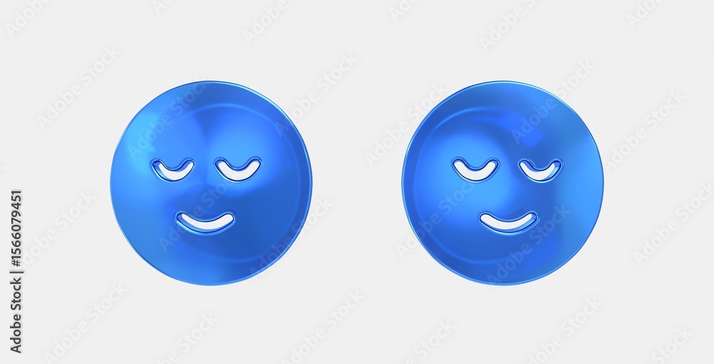 Poster sentiment calm 3d icon on isolate white background