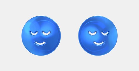 sentiment calm 3D icon on isolate white background