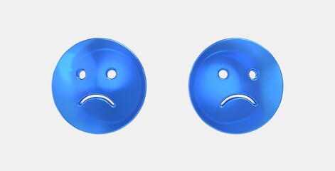 Fototapeta premium sentiment dissatisfied 3D icon on isolate white background