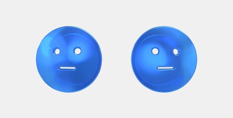 sentiment neutral 3D icon on isolate white background