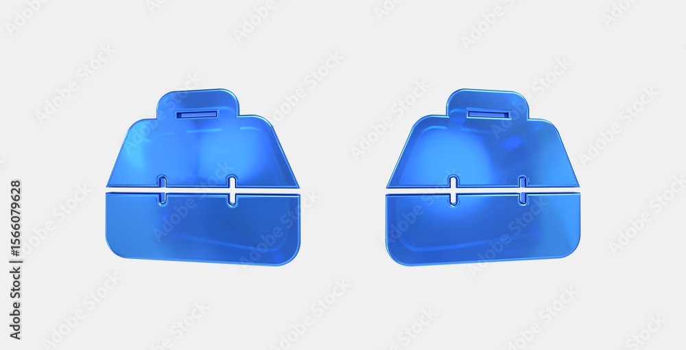 Poster service toolbox 3d icon on isolate white background