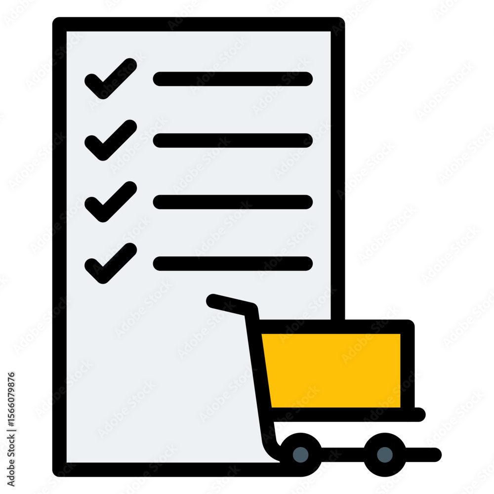 Poster shopping list icon vector image. can be used for technology ecommerce.
