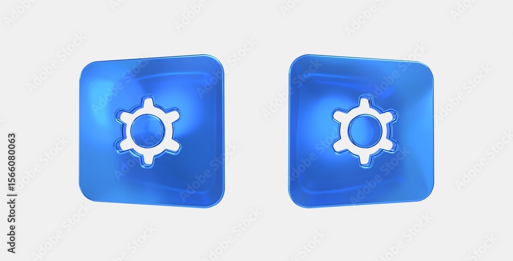 Poster settings applications 3d icon on isolate white background