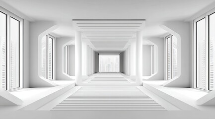 Fototapeta premium Bright, Minimalistic, and Spacious Interior Design Concept