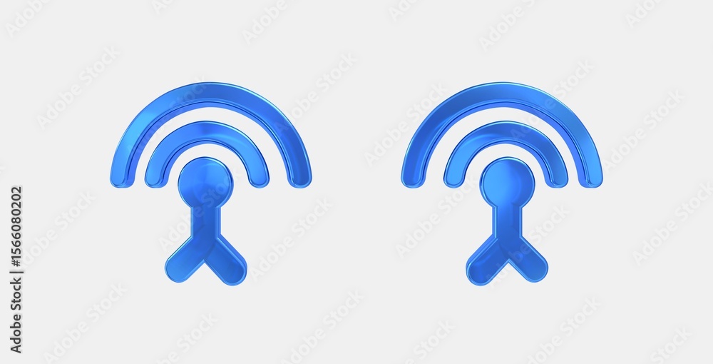 Poster settings input antenna 3d icon on isolate white background
