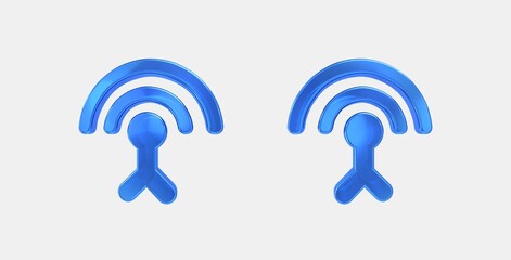 settings input antenna 3D icon on isolate white background