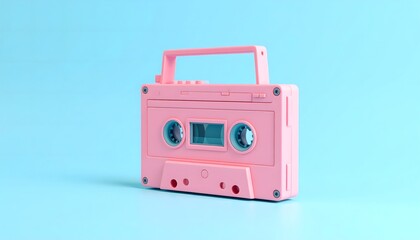 Obraz premium Retro School & Office Supplies – Pastel Isolated Vintage Elements on Light Blue Background 