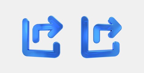 share windows 3D icon on isolate white background